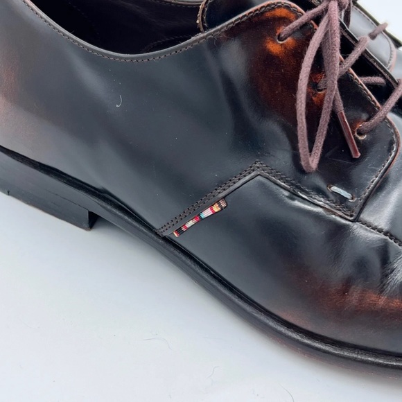Paul Smith Dark Brown Leather Square Toe Lace Up Brogue Dress Shoes UK Size 9 - Picture 3 of 10